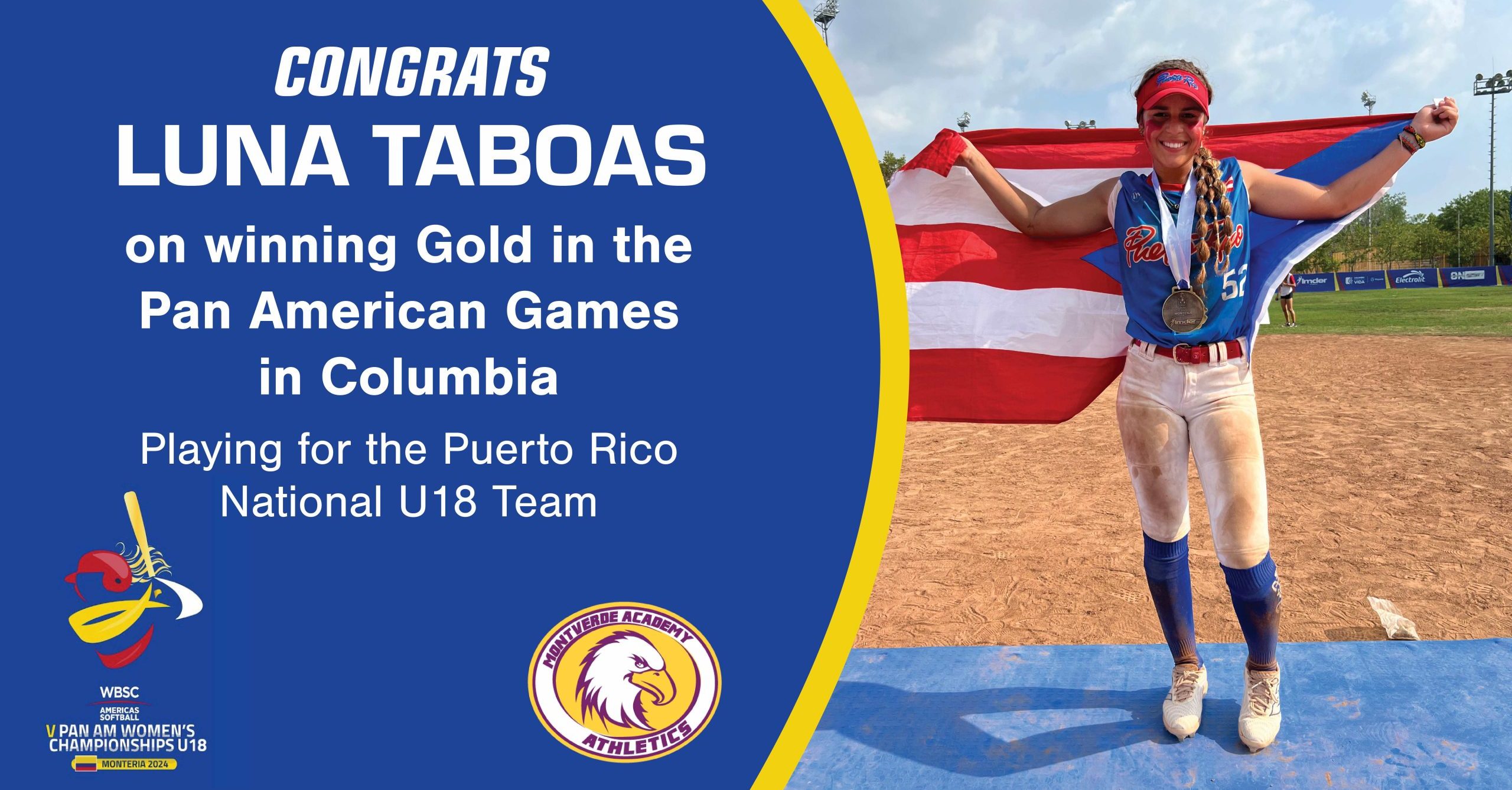 Softball Player Luna Taboas Leads Puerto Rico to Gold Medal at Pan American  U18 Games - Montverde Academy